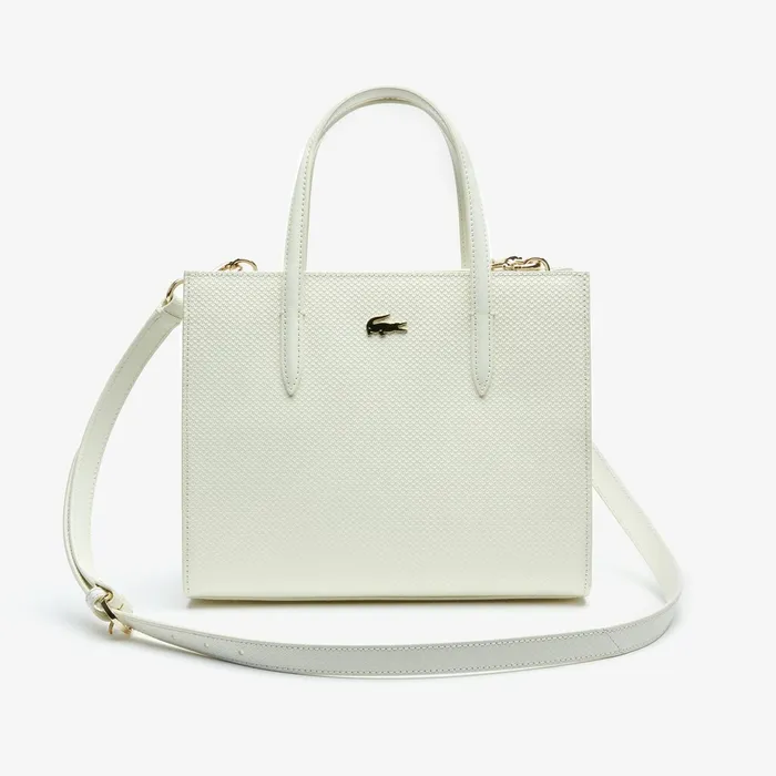 Bags Lacoste Womens Chantaco Dual Carry Piqu Zip Leather Tote Marshmallow Outlet Bags Lacoste Womens Chantaco Dual Carry Piqu Zip Leather Tote Marshmallow Outlet