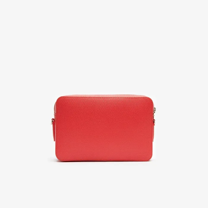 Bags Lacoste Womens Chantaco Leather Square Shoulder Bag Bittersweet For Sale Online