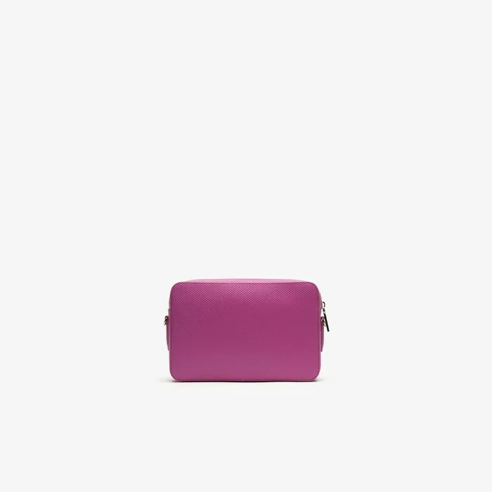 Bags Lacoste Womens Chantaco Leather Square Shoulder Bag Meadow Mauve Shop