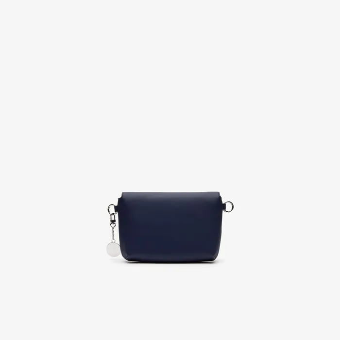 Bags Lacoste Womens Daily Classic Coated Piqu Canvas Flap Shoulder Bag Peacoat For Sale Online