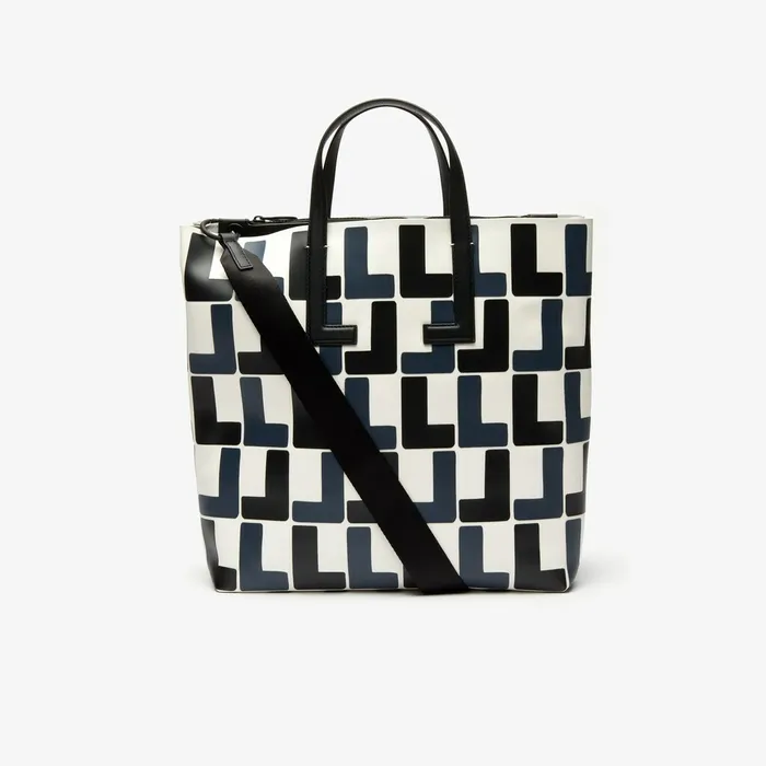 Bags Lacoste Womens Fashion Show Monogram Leather Double Tote L Allover Shop Online