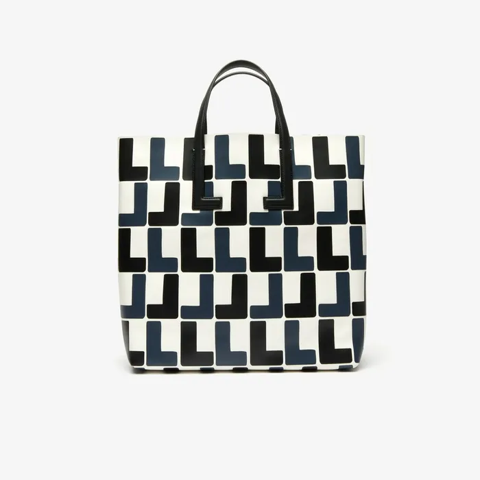 Bags Lacoste Womens Fashion Show Monogram Leather Double Tote L Allover Shop Online