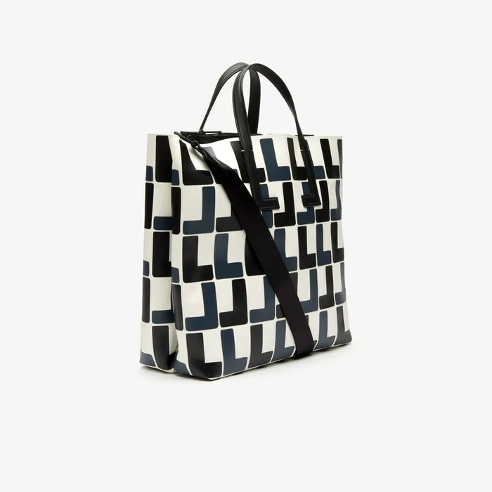 Bags Lacoste Womens Fashion Show Monogram Leather Double Tote L Allover Shop Online