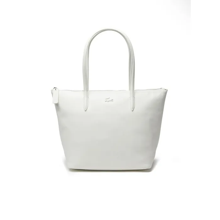Bags Lacoste Womens L1212 Small Leather Tote Bag Marshmallow Outlet Factory