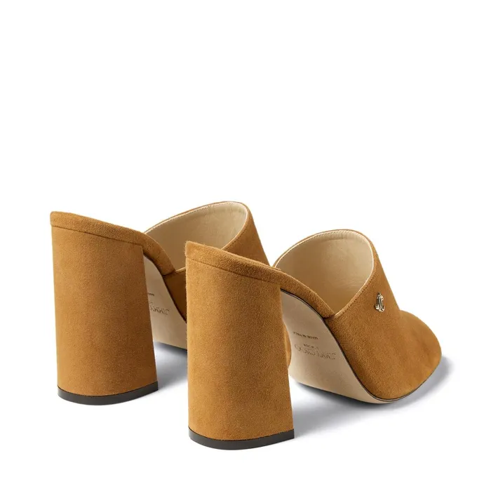 Baia 100 Cuoio Suede BlockHeel Mules Cuoio Women JIMMY CHOO Mules