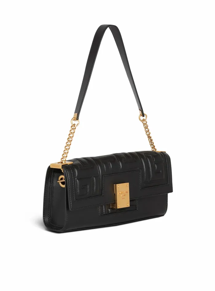 Balmain 1945 Bags Womens Quilted Leather 1945 Clutch Bag Black Balmain 1945 Bags Womens Quilted Leather 1945 Clutch Bag Black