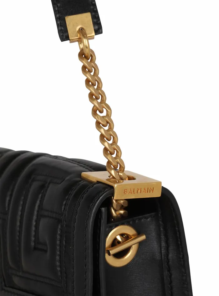 Balmain 1945 Bags Womens Quilted Leather 1945 Clutch Bag Black Balmain 1945 Bags Womens Quilted Leather 1945 Clutch Bag Black
