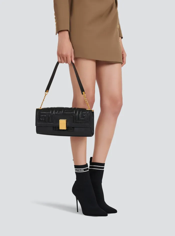 Balmain 1945 Bags Womens Quilted Leather 1945 Clutch Bag Black Balmain 1945 Bags Womens Quilted Leather 1945 Clutch Bag Black