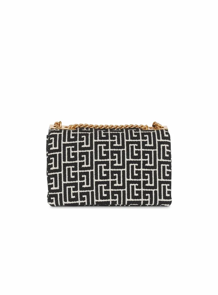 Balmain 1945 Bags Womens SmallSized Monogram Jacquard 1945 Soft Bag Black Balmain 1945 Bags Womens SmallSized Monogram Jacquard 1945 Soft Bag Black