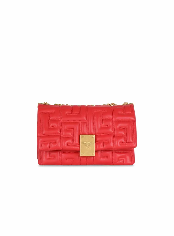 Balmain 1945 Bags Womens SmallSized Quilted Leather 1945 Soft Bag Red