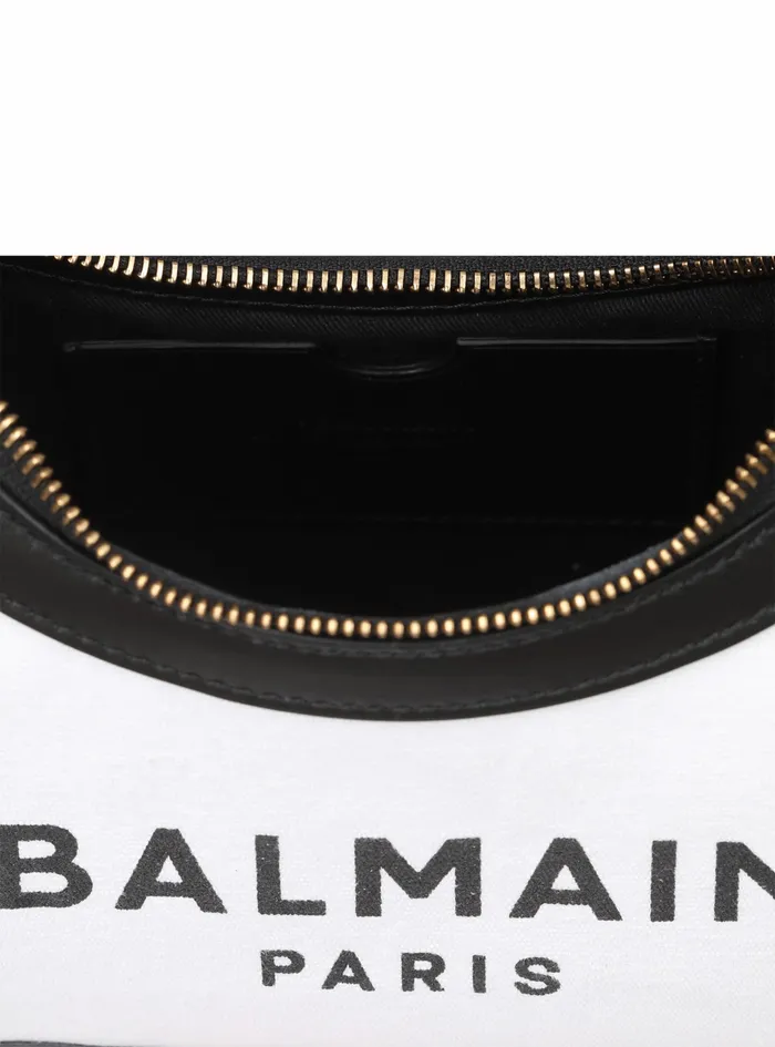 Balmain BArmy Bags Womens Canvas BArmy Bag With Leather Panels White Balmain BArmy Bags Womens Canvas BArmy Bag With Leather Panels White
