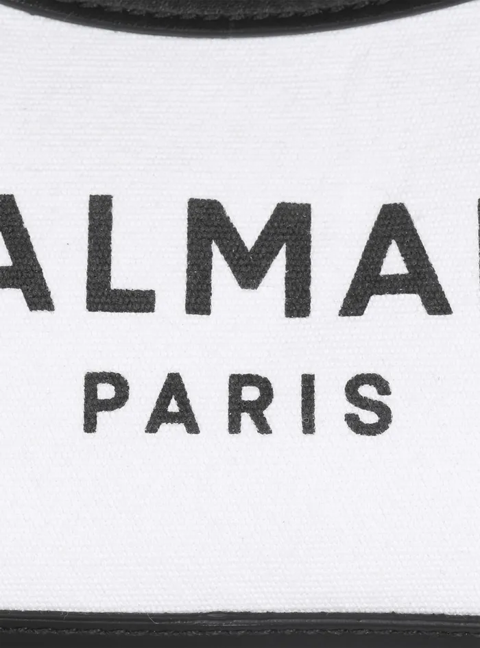 Balmain BArmy Bags Womens Canvas BArmy Bag With Leather Panels White Balmain BArmy Bags Womens Canvas BArmy Bag With Leather Panels White