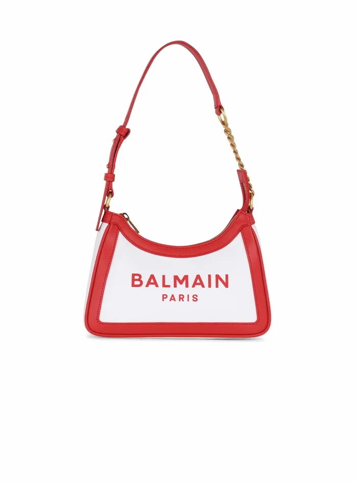 Balmain BArmy Bags Womens Exclusive 8211 Canvas BArmy Handbag With Leather Panels Red Balmain BArmy Bags Womens Exclusive 8211 Canvas BArmy Handbag With Leather Panels Red