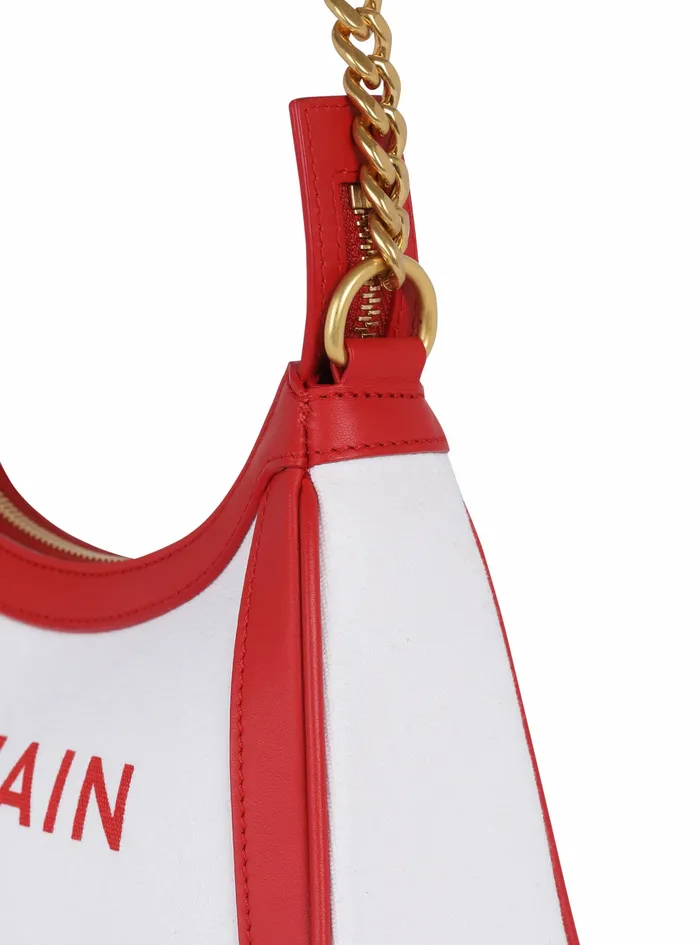 Balmain BArmy Bags Womens Exclusive 8211 Canvas BArmy Handbag With Leather Panels Red Balmain BArmy Bags Womens Exclusive 8211 Canvas BArmy Handbag With Leather Panels Red