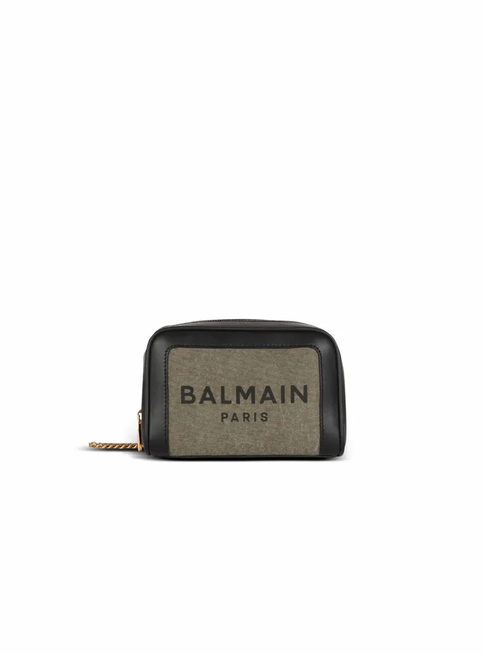Balmain BArmy Bags Womens SmallSized Canvas BArmy Bag With Leather Panels Khaki Balmain BArmy Bags Womens SmallSized Canvas BArmy Bag With Leather Panels Khaki