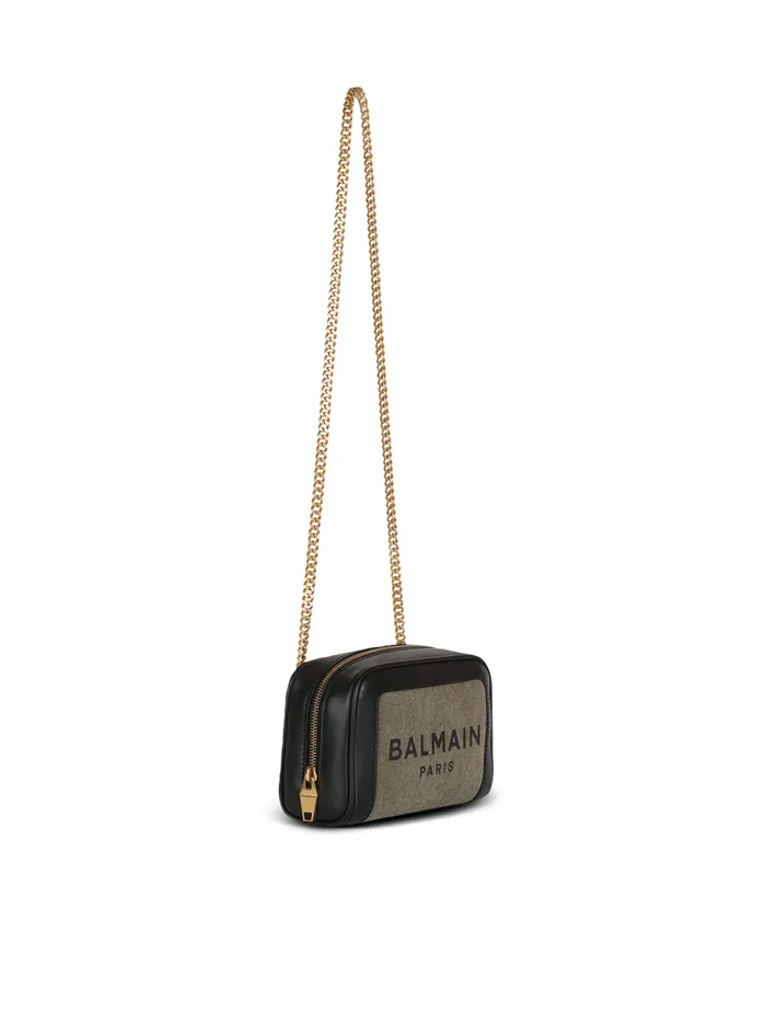 Balmain BArmy Bags Womens SmallSized Canvas BArmy Bag With Leather Panels Khaki Balmain BArmy Bags Womens SmallSized Canvas BArmy Bag With Leather Panels Khaki