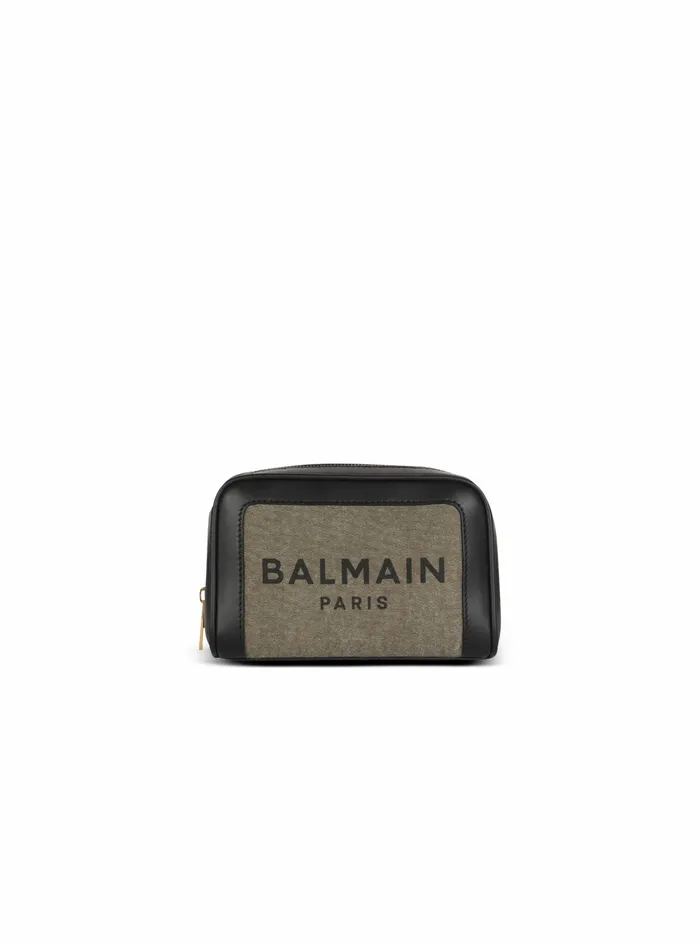 Balmain BArmy Bags Womens SmallSized Canvas BArmy Bag With Leather Panels Khaki Balmain BArmy Bags Womens SmallSized Canvas BArmy Bag With Leather Panels Khaki