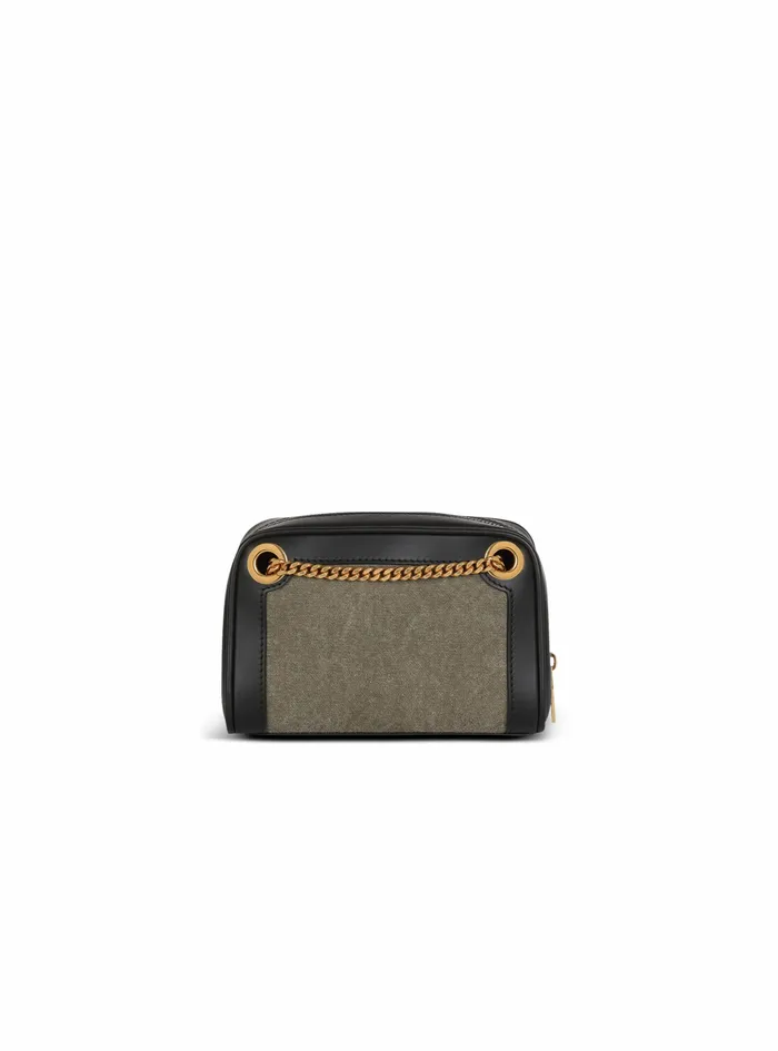 Balmain BArmy Bags Womens SmallSized Canvas BArmy Bag With Leather Panels Khaki Balmain BArmy Bags Womens SmallSized Canvas BArmy Bag With Leather Panels Khaki