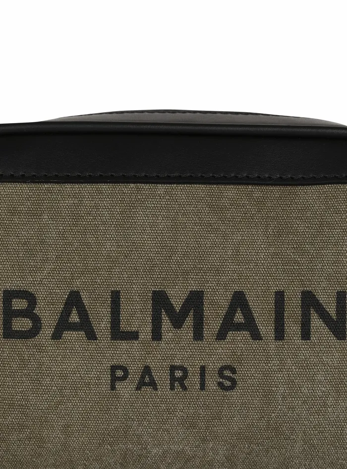 Balmain BArmy Bags Womens SmallSized Canvas BArmy Bag With Leather Panels Khaki Balmain BArmy Bags Womens SmallSized Canvas BArmy Bag With Leather Panels Khaki
