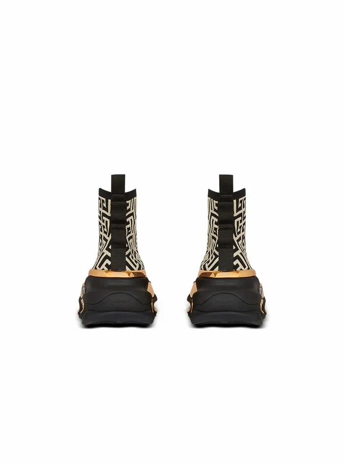 Balmain BBold Womens Kknit And Suede BBold HighTop Sneakers White Balmain BBold Womens Kknit And Suede BBold HighTop Sneakers White