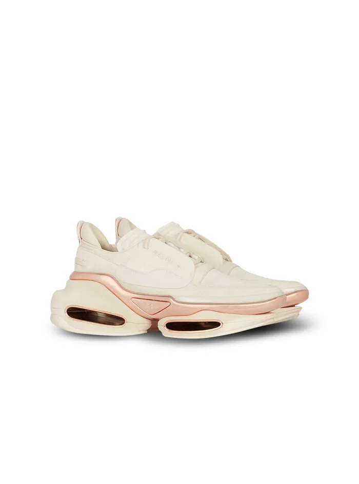 Balmain BBold Womens Leather And Suede BBold LowTop Sneakers White Balmain BBold Womens Leather And Suede BBold LowTop Sneakers White