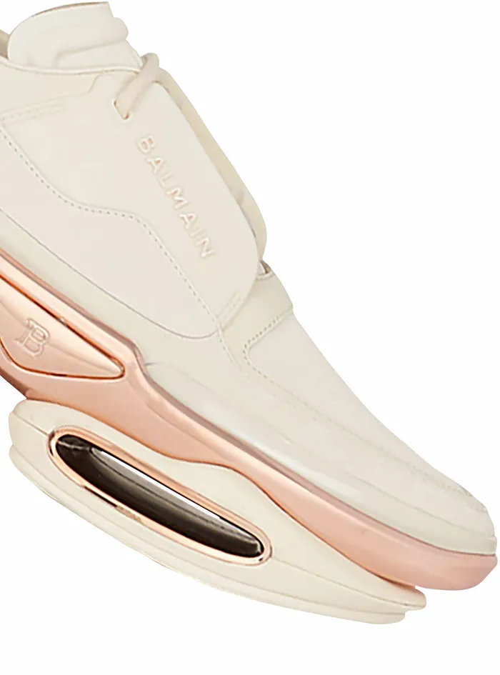Balmain BBold Womens Leather And Suede BBold LowTop Sneakers White Balmain BBold Womens Leather And Suede BBold LowTop Sneakers White