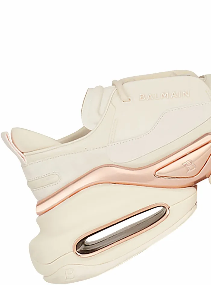Balmain BBold Womens Leather And Suede BBold LowTop Sneakers White Balmain BBold Womens Leather And Suede BBold LowTop Sneakers White