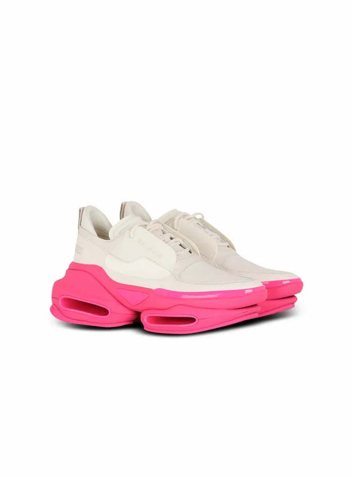 Balmain BBold Womens Leather Metal And Suede BBold LowTop Sneakers Pink Balmain BBold Womens Leather Metal And Suede BBold LowTop Sneakers Pink