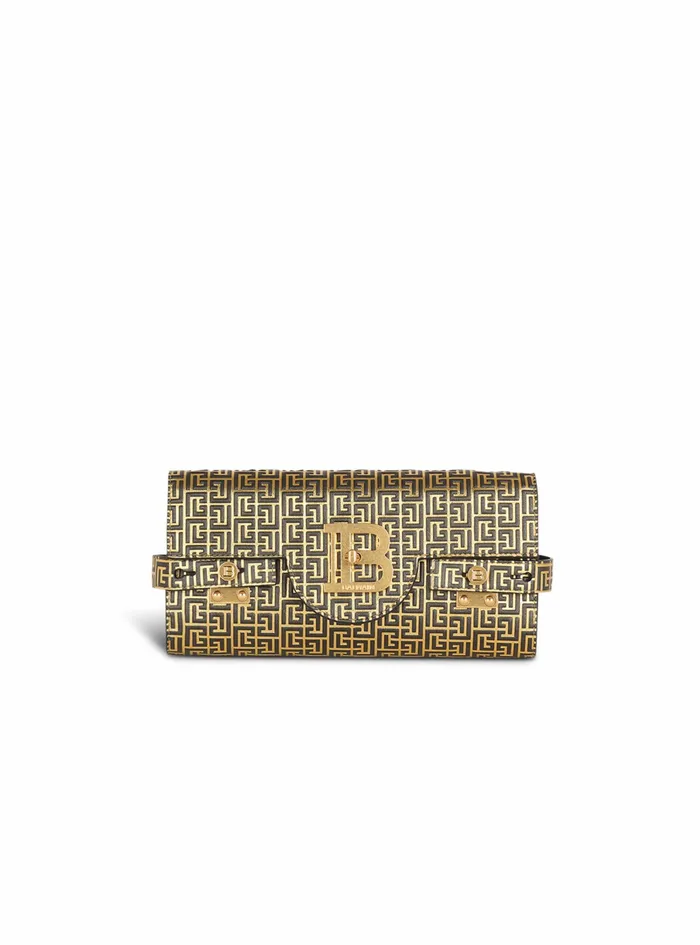 Balmain BBuzz Bags Womens Bicolor Leather BBuzz Clutch Bag Gold Balmain BBuzz Bags Womens Bicolor Leather BBuzz Clutch Bag Gold