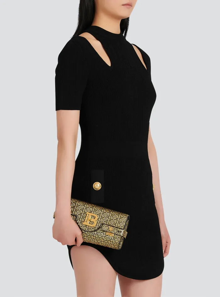 Balmain BBuzz Bags Womens Bicolor Leather BBuzz Clutch Bag Gold Balmain BBuzz Bags Womens Bicolor Leather BBuzz Clutch Bag Gold