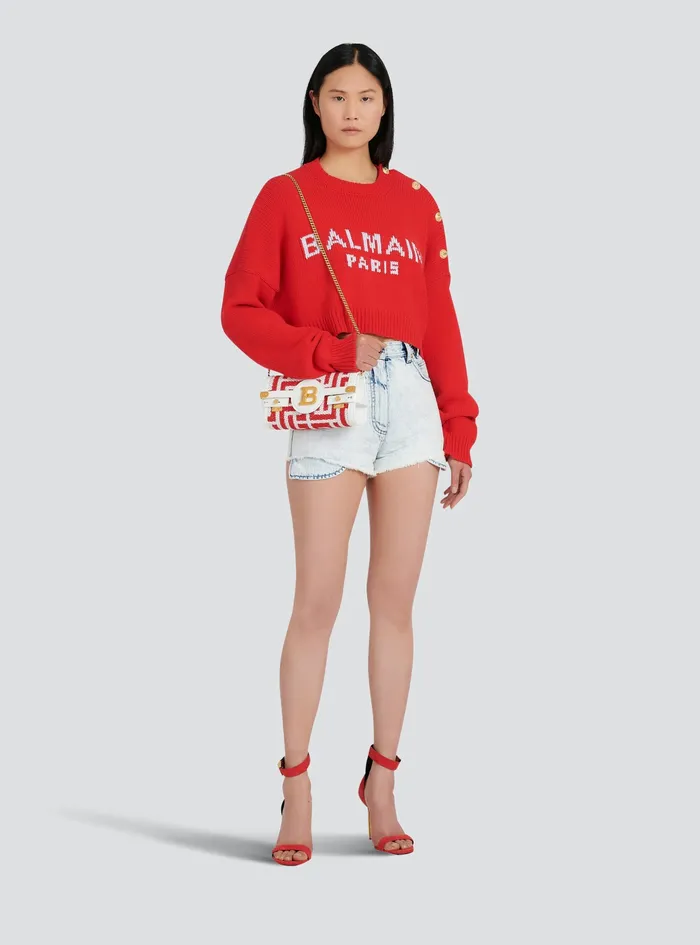 Balmain BBuzz Bags Womens High Summer Capsule 8211 Bicolor Jacquard BBuzz 23 Clutch Bag Red Balmain BBuzz Bags Womens High Summer Capsule 8211 Bicolor Jacquard BBuzz 23 Clutch Bag Red