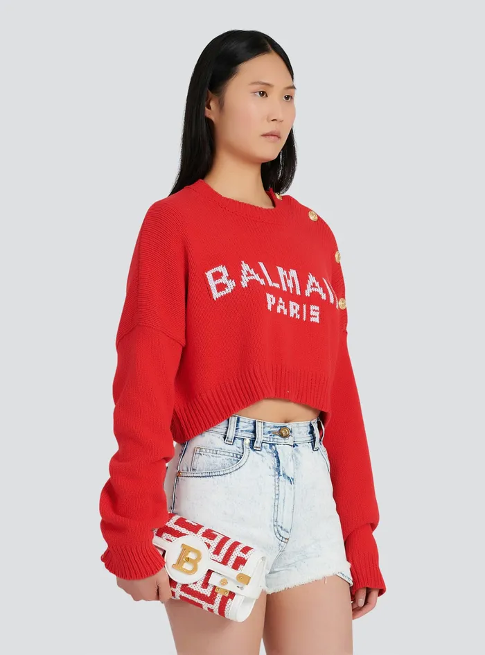 Balmain BBuzz Bags Womens High Summer Capsule 8211 Bicolor Jacquard BBuzz 23 Clutch Bag Red Balmain BBuzz Bags Womens High Summer Capsule 8211 Bicolor Jacquard BBuzz 23 Clutch Bag Red