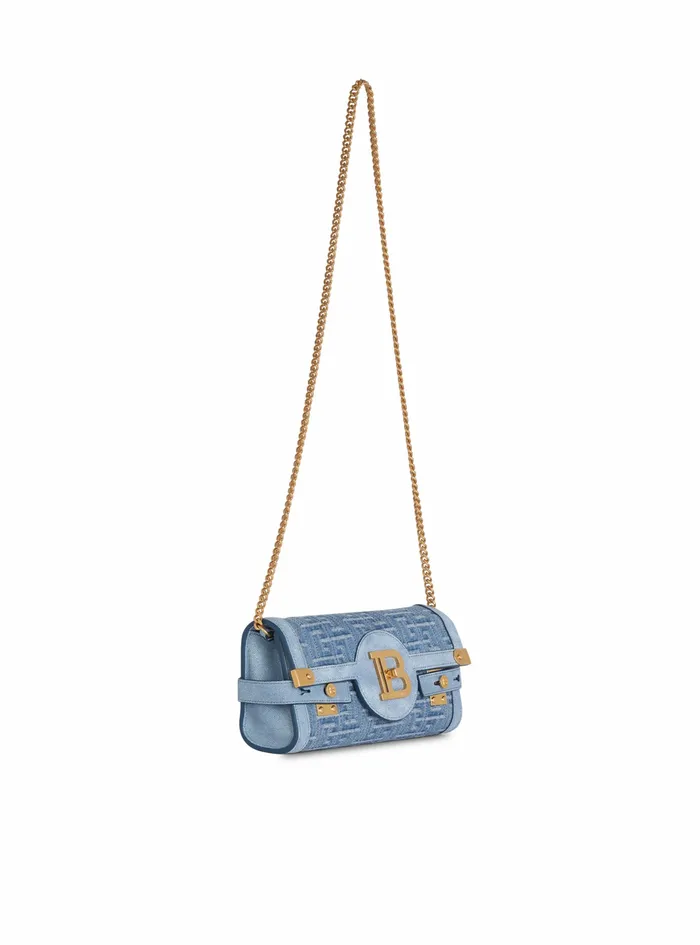 Balmain BBuzz Bags Womens Suede And Denim BBuzz 23 Clutch Bag Blue Balmain BBuzz Bags Womens Suede And Denim BBuzz 23 Clutch Bag Blue
