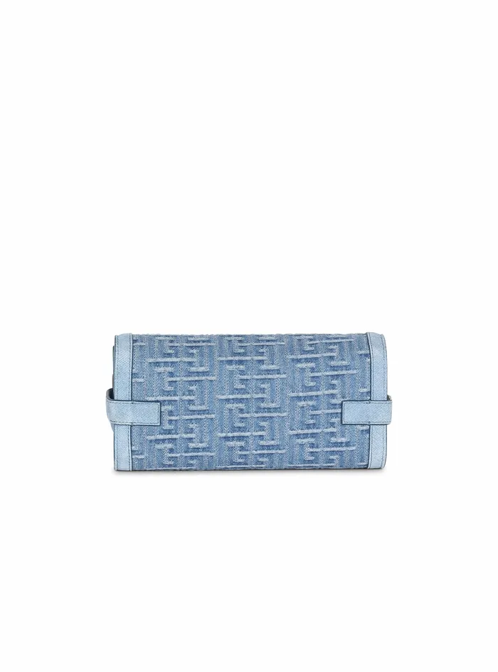 Balmain BBuzz Bags Womens Suede And Denim BBuzz 23 Clutch Bag Blue Balmain BBuzz Bags Womens Suede And Denim BBuzz 23 Clutch Bag Blue
