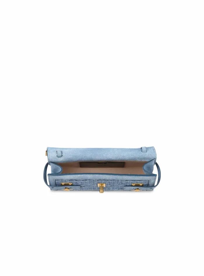 Balmain BBuzz Bags Womens Suede And Denim BBuzz 23 Clutch Bag Blue Balmain BBuzz Bags Womens Suede And Denim BBuzz 23 Clutch Bag Blue