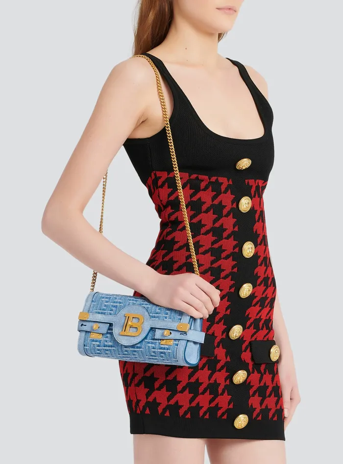 Balmain BBuzz Bags Womens Suede And Denim BBuzz 23 Clutch Bag Blue Balmain BBuzz Bags Womens Suede And Denim BBuzz 23 Clutch Bag Blue