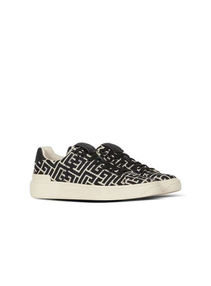 Balmain BCourt Womens Bicolor Jacquard BCourt Sneakers Black Balmain BCourt Womens Bicolor Jacquard BCourt Sneakers Black