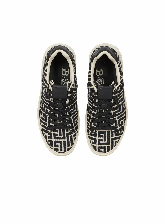 Balmain BCourt Womens Bicolor Jacquard BCourt Sneakers Black Balmain BCourt Womens Bicolor Jacquard BCourt Sneakers Black