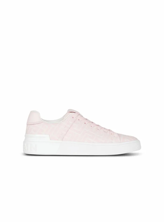 Balmain BCourt Womens Bicolor Jacquard BCourt Sneakers Pink