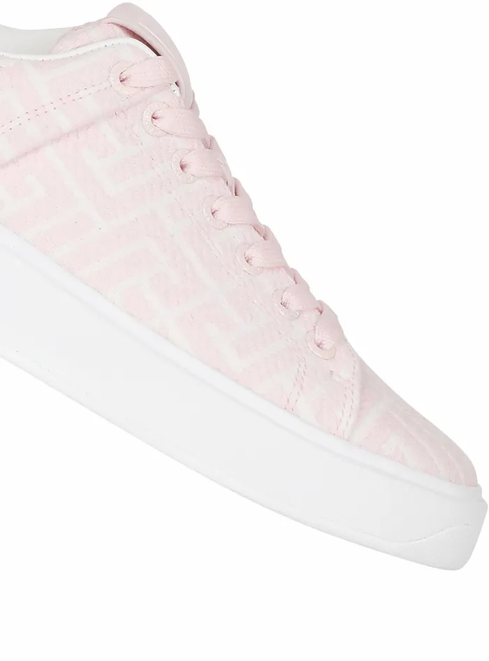 Balmain BCourt Womens Bicolor Jacquard BCourt Sneakers Pink Balmain BCourt Womens Bicolor Jacquard BCourt Sneakers Pink