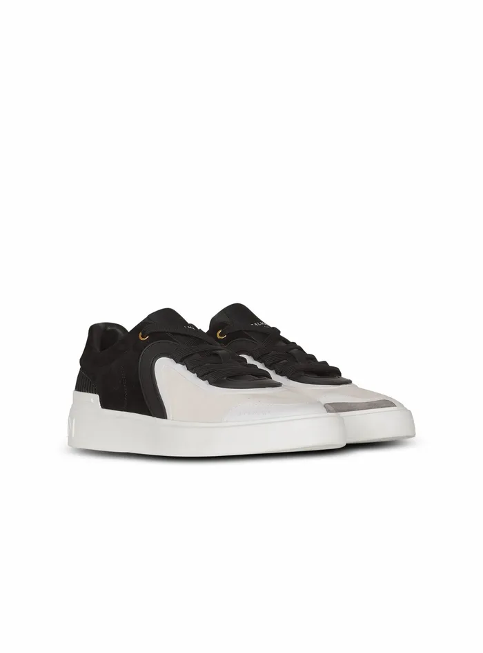 Balmain Bcourt Mens Calfskin And Suede BSkate Sneakers Black Balmain Bcourt Mens Calfskin And Suede BSkate Sneakers Black