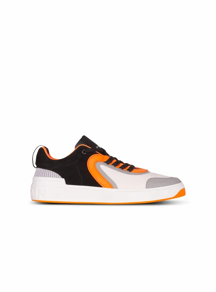 Balmain Bcourt Mens Leather And Suede BSkate Sneakers Multicolor