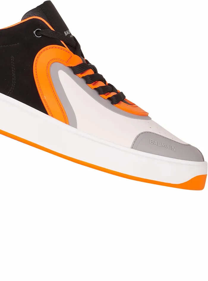 Balmain Bcourt Mens Leather And Suede BSkate Sneakers Multicolor Balmain Bcourt Mens Leather And Suede BSkate Sneakers Multicolor