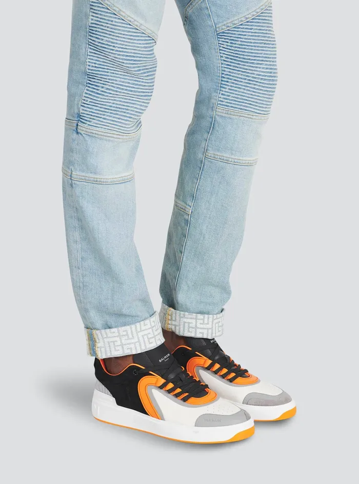 Balmain Bcourt Mens Leather And Suede BSkate Sneakers Multicolor Balmain Bcourt Mens Leather And Suede BSkate Sneakers Multicolor