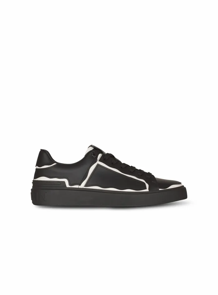 Balmain Bcourt Mens Leather BCourt Sneakers Black