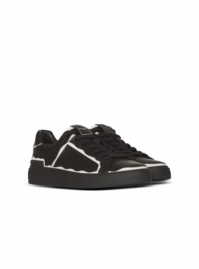 Balmain Bcourt Mens Leather BCourt Sneakers Black Balmain Bcourt Mens Leather BCourt Sneakers Black