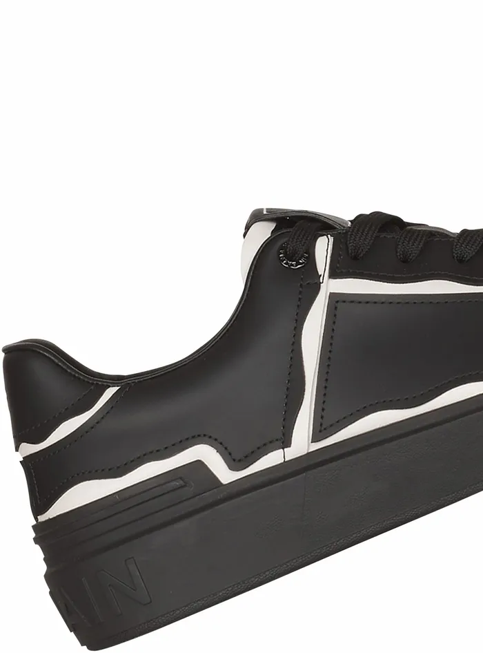 Balmain Bcourt Mens Leather BCourt Sneakers Black Balmain Bcourt Mens Leather BCourt Sneakers Black
