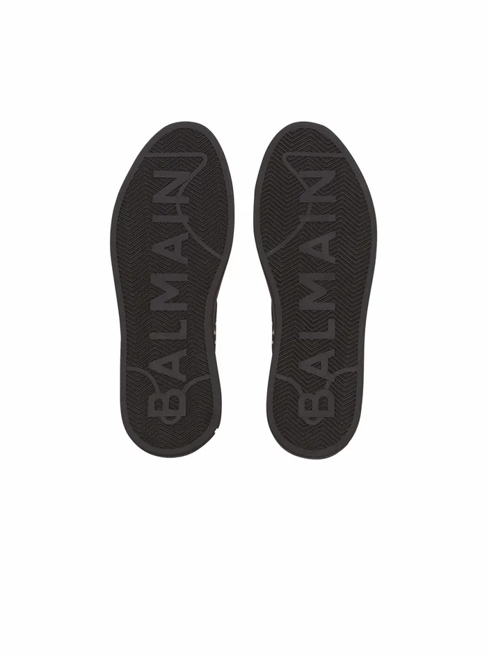 Balmain Bcourt Mens Monogram Jacquard BCourt HighTop Sneakers Black Balmain Bcourt Mens Monogram Jacquard BCourt HighTop Sneakers Black