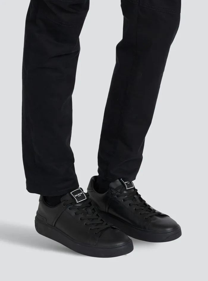 Balmain Bcourt Mens Smooth Leather BCourt Sneakers Black Balmain Bcourt Mens Smooth Leather BCourt Sneakers Black