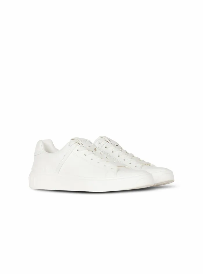 Balmain Bcourt Mens Smooth Leather BCourt Sneakers White Balmain Bcourt Mens Smooth Leather BCourt Sneakers White